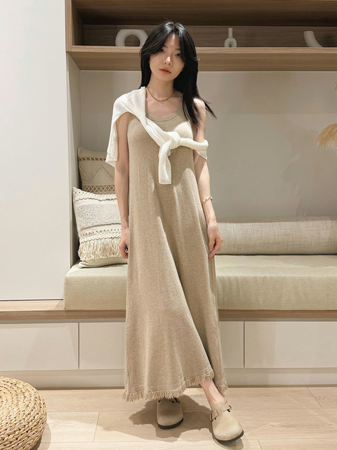 波希米亞流蘇背心針織洋裝(兩色) 20030208