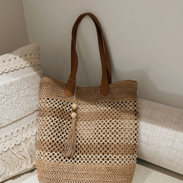 夏日編織撞色吊飾包 20080040