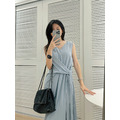 【現貨】霧柔藍扭結背心洋裝 20030217_4