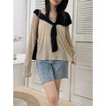 輕柔感透膚長袖慵懶上衣(兩色) 20010392_10