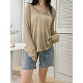 輕柔感透膚長袖慵懶上衣(兩色) 20010392_1