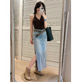 高腰率性側開衩牛仔長裙(S-XL) 20020235_14