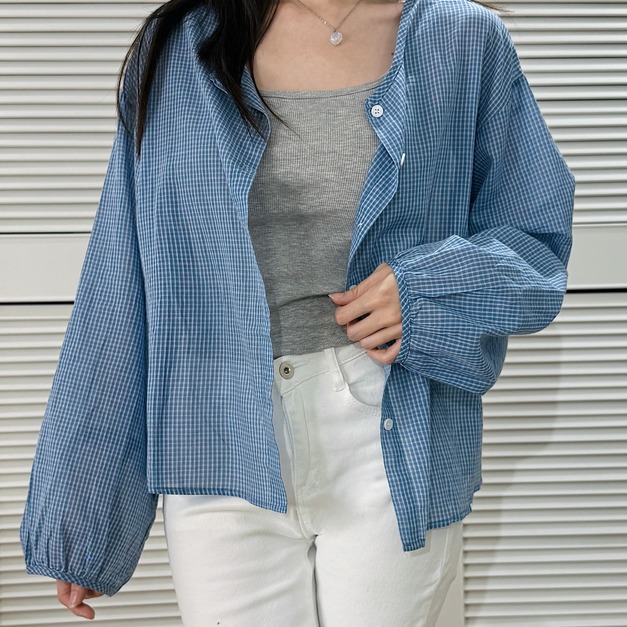 晨光微風格紋襯衫 20010400