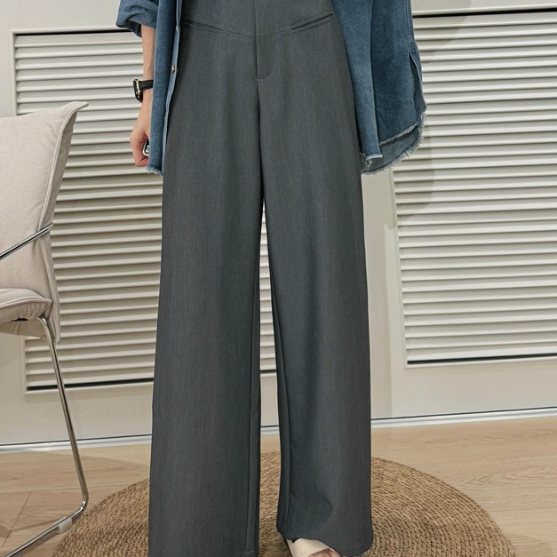 都市鬆弛高腰西裝褲(S-2XL)(兩色) 20020242