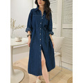 日常靛藍車線牛仔襯衫洋裝 20030232_13
