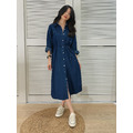 日常靛藍車線牛仔襯衫洋裝 20030232_17