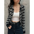 條紋短版針織連帽外套 20010410_13