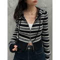 條紋短版針織連帽外套 20010410_11