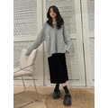 夜霧絲絨直筒裙(S-2XL) 20020244_1