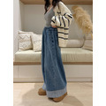 慵懶藍調撞色寬褲(SML) 20020245_5