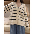 羊毛圈條紋毛絨開襟外套 20040129_4