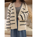 羊毛圈條紋毛絨開襟外套 20040129_8