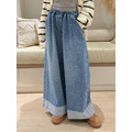 慵懶藍調撞色寬褲(SML) 20020245_3