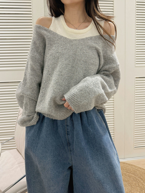 留白之間2way針織毛衣20010418