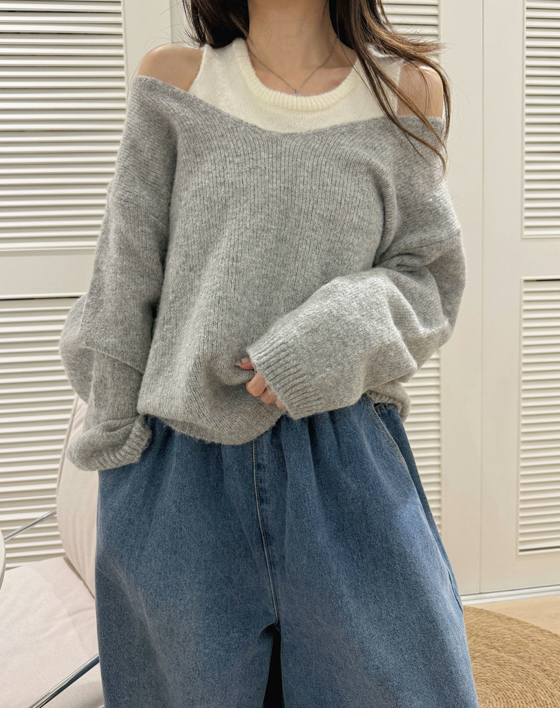 留白之間2way針織毛衣20010418