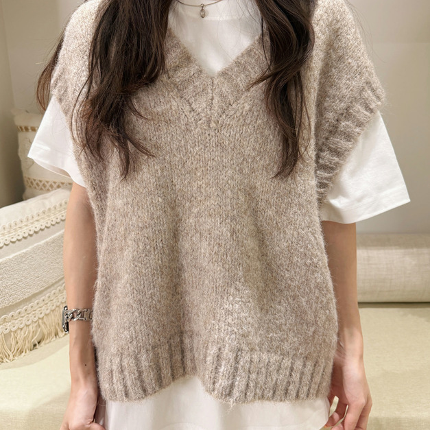 韓系鬆感溫柔針織背心(四色) 20010423