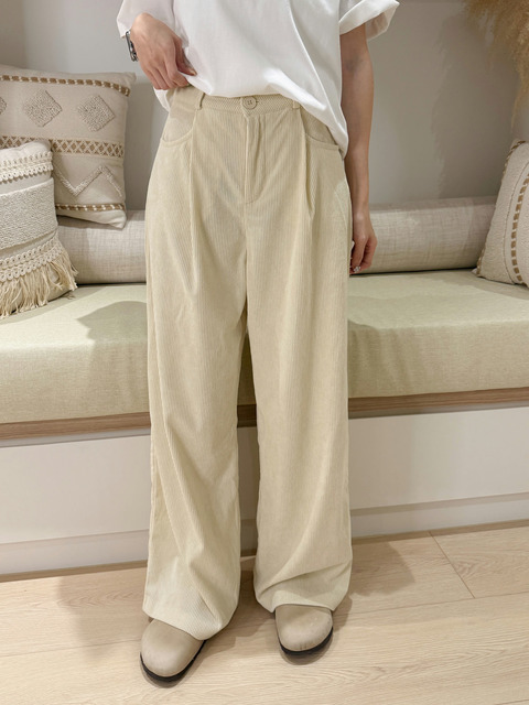 【S現貨】春日薄款燈芯絨直筒寬褲(兩色)(S-XL) 20020251