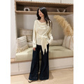 慵懶側綁柔感針織上衣(兩色) 20010425_11