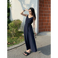 日常靛藍微風綁帶長洋裝 20030243_6