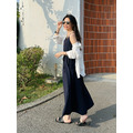 日常靛藍微風綁帶長洋裝 20030243_3