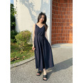 日常靛藍微風綁帶長洋裝 20030243_7