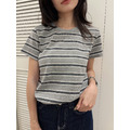 經典日常灰調條紋短tee 20010432