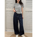 經典日常灰調條紋短tee 20010432_3