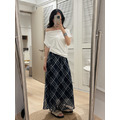 午夜靜謐格紋長裙 (M-4XL) 20020257_11