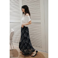 午夜靜謐格紋長裙 (M-4XL) 20020257_3