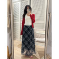午夜靜謐格紋長裙 (M-4XL) 20020257_17