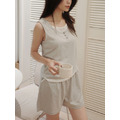 基本款假兩件背心睡衣套裝 (M-2XL) 20100030_13