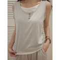 基本款假兩件背心睡衣套裝 (M-2XL) 20100030_4
