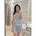基本款假兩件背心睡衣套裝 (M-2XL) 20100030_10