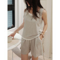 基本款假兩件背心睡衣套裝 (M-2XL) 20100030_5