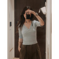 【多件優惠】日常交疊五分袖上衣(三色)(S-XL) 20010444_14