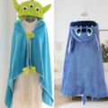 迪士尼三眼怪史迪奇超細纖維披風連帽毛毯