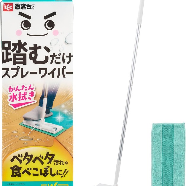 日本正品LEC激落君腳踩噴霧高密度細毛地板拖把刷