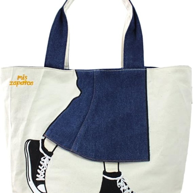 日本正品MIS ZAPATOS大容量單肩帆布包