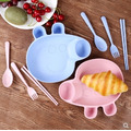 環保小麥佩佩豬餐具組(4色)