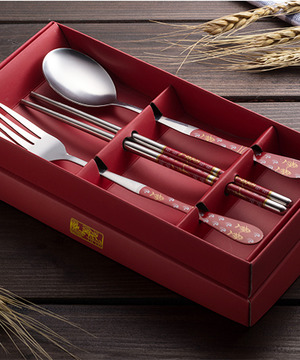 環保不銹鋼三件組餐具禮盒(四色)