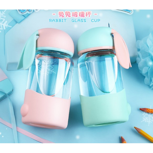 韓系小物隨身萌兔玻璃杯