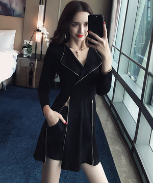 韓版性感西裝開衩短褲兩件套裝