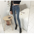 韓版不規則性感簍空設計鉛筆牛仔褲