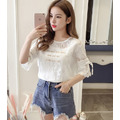 韓版蕾絲簍空透視細肩帶兩件套上衣(2色)_1