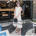 韓版超彈性純棉無袖長裙(2色)_4