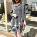 韓版金蔥針織寬鬆兩件套連身裙