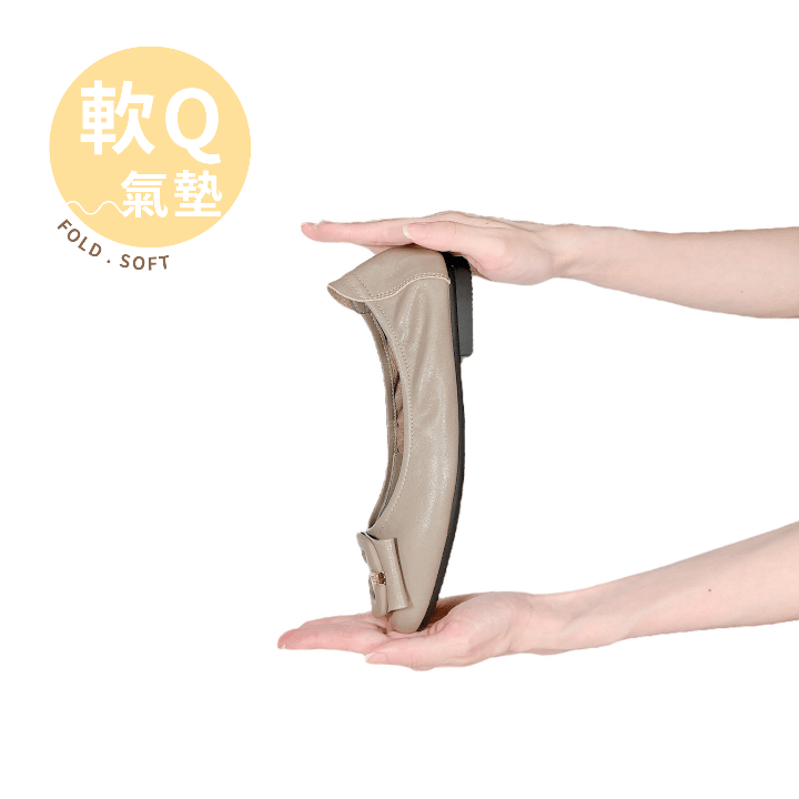 軟Q方扣娃娃包鞋 卡其/黑_2