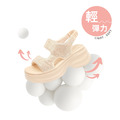 輕量澎澎厚底涼鞋 杏/黑_1