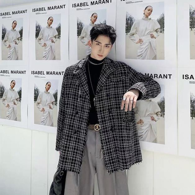 富二代毛邊西裝外套