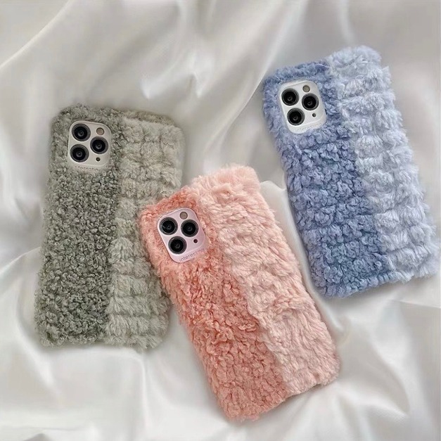 毛茸茸四色手機殼